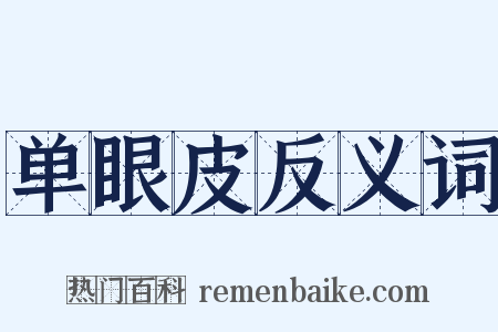 单眼皮反义词是什么意思的图片